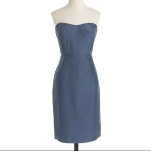 J CREW Strapless Alexia Dress in Slub Silk NWT